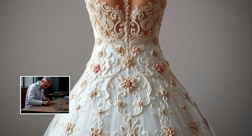 floral wedding dress inset image artisan
