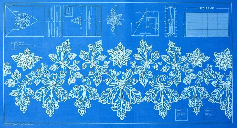 embroidered lace blueprint