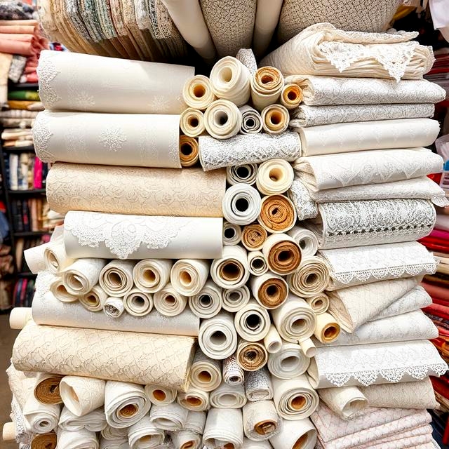 fabric roll pile