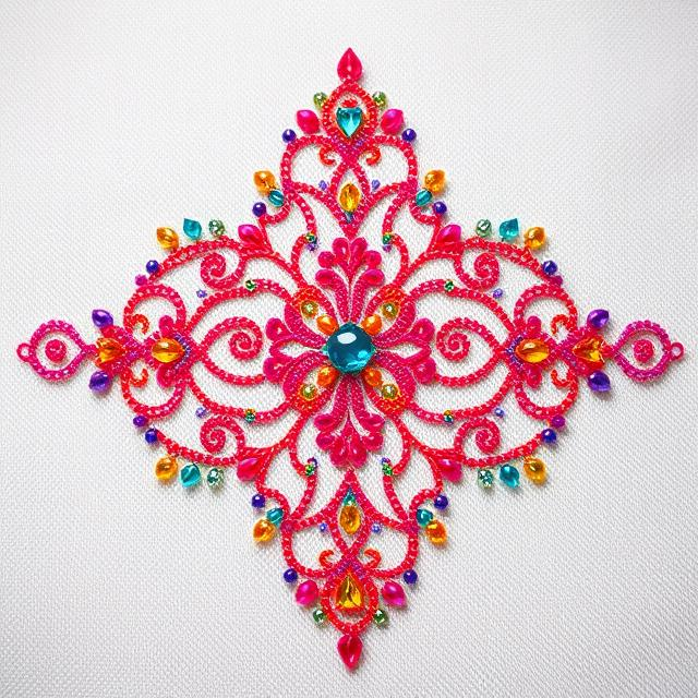 colorful embroidery lace with beads